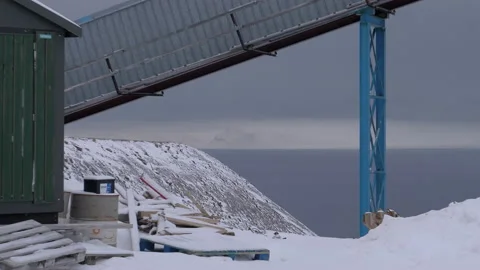 Arctic World Archive data backup vault, Svalbard, exterior Video stock 156872837