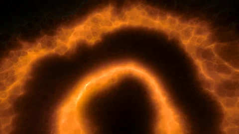Arcuate shape of a burning devil eye. Motion. Concept of anger and evil, energy Stock Footage 231430581