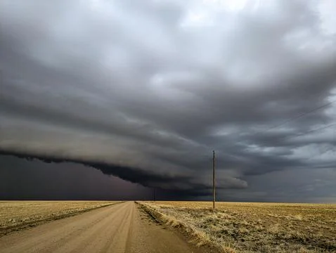 Arcus Cloud Looms Over the High Plains Stock Photos