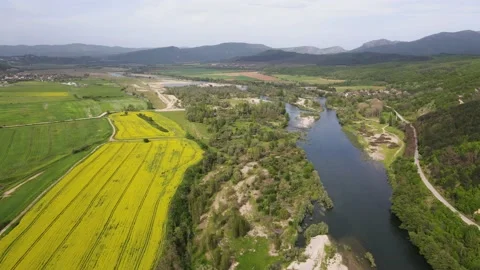 Arda River, passing through the Eastern Rhodopes, Pchelari, Bulgaria Stock Footage 165049145