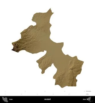 Ardabil, Iran, isolated on white. Physical Stock Illustration