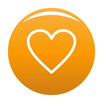 Ardent heart icon vector orange Stock Illustration