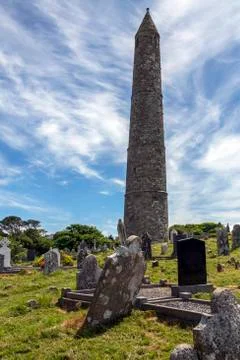 Ardmore Cathedral Round Tower - County Waterford - Ireland Stock Photos