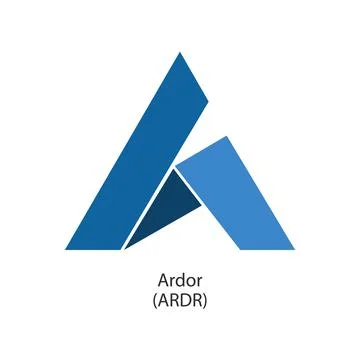 Ardor decentralized cryptocurrency vector logo Stock Illustration