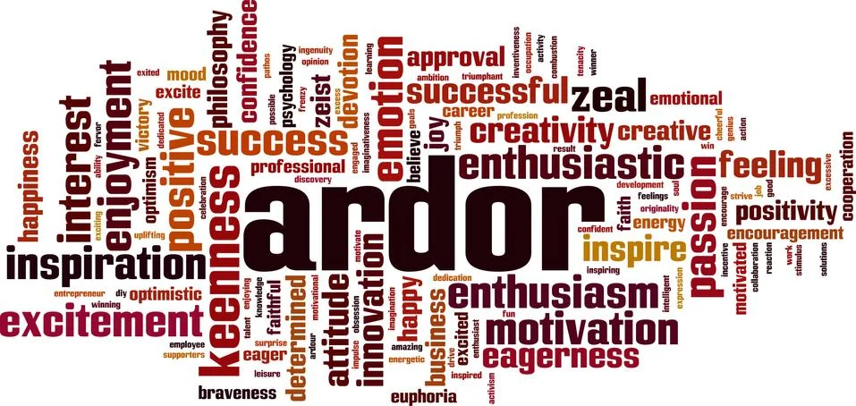 Ardor word cloud Stock Illustration