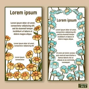 ?ards with frames from flowers Stock Illustration