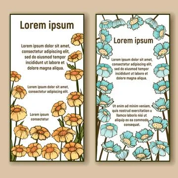 ?ards with frames from flowers Иллюстрация