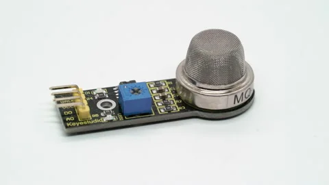 Arduino electronic component MQ-2. Gas sensor, air quality co detector. Vidéo 169316144