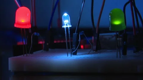 Arduino Microcontroller with Blinking Red, White and Green LED Lights. Stock Footage 326352635