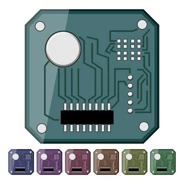 Arduino microcontroller cartoon vector graphic 库存插图