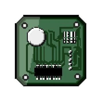 Arduino microcontroller pixel art vector illustration Stock Illustration