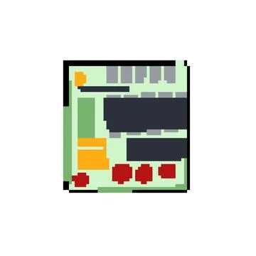 Arduino microcontroller pixel art vector illustration Stock Illustration