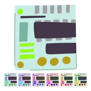 Arduino microcontroller vector cartoon graphic 库存插图