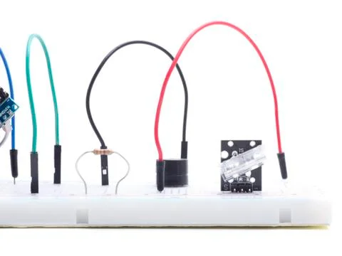 Arduino proyect in protoboard Stock Photos
