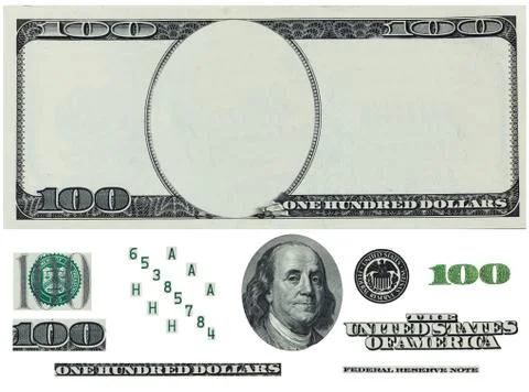Are fixed detailed vector ornament liberally founded one hundred dollar bills Stock Illustration
