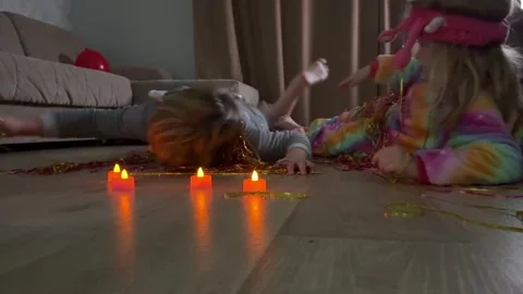 Are having fun with a streamer Stock Footage 293776550