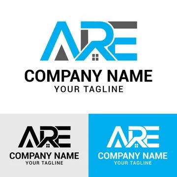 ARE letter initials Typography Real estate Brand logo Template Stock Illustration