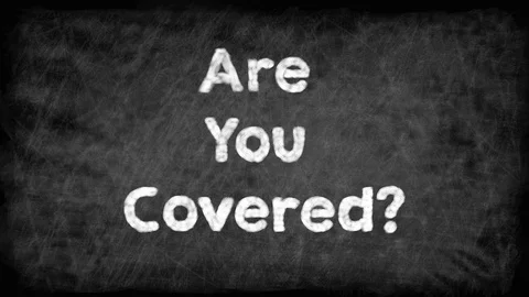 Are You Covered.Text on a chalkboard background Stock Footage 82086389
