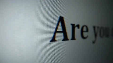 Are you doing anything. Close-up text on monitor Video stock 231650328