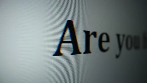 Are you free. Close-up text on monitor Video stock 231650581