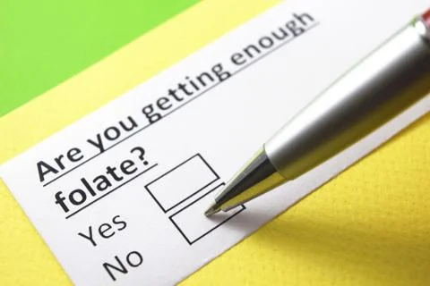 Are you getting enough folate? yes or no? Stock Photos