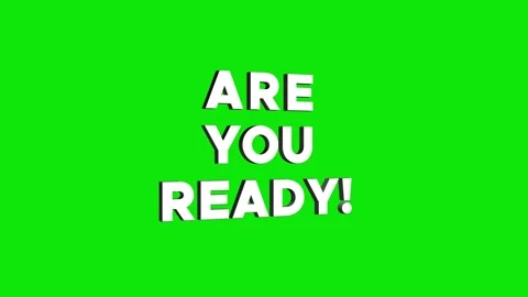 Are you ready 3d text animation with horizontally word rotating effect. str.. Stock Footage 313794328