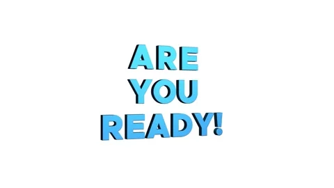 Are you ready 3d text animation with horizontally word rotating effect. str.. Stock Footage 313794329