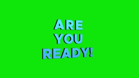 Are you ready 3d text animation with horizontally word rotating effect. str.. Stock Footage 313794336