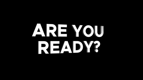 Are you ready 3d text animation with horizontally word rotating effect. str.. Stock Footage 313794337