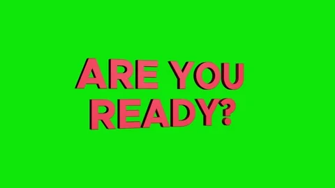 Are you ready 3d text animation with horizontally word rotating effect. str.. Stock Footage 313794362