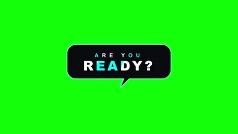 Are you ready? animated speech bubble text overlay on green screen for edit.. Video stock 344855344