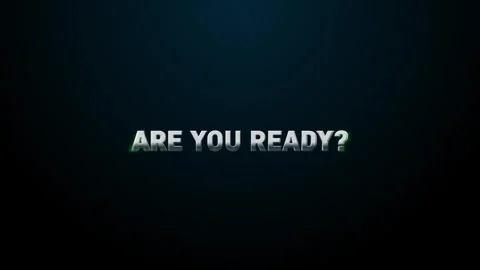 Are You Ready Glowing light wipes text effect animation video Stock Footage 274630162