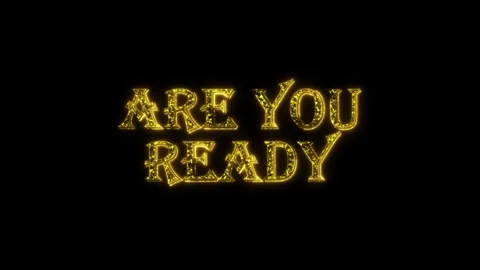 Are you ready golden text animation particles shiny gold Vídeos de archivo 296821716