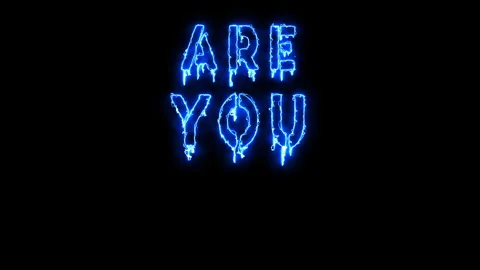 Are you ready ? motion text animation with blue neon flare animation Stock Footage 269424139