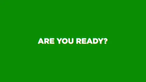 Are you ready motion text loop animation with glitch background effect Vídeo Stock 313435650