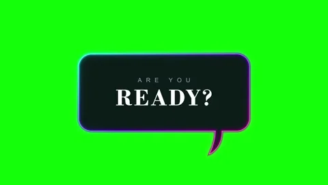 Are you ready neon speech bubble animation on green screen for social media.. Vidéo 344855345