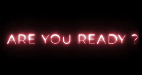 Are you ready neon text animation 库存影片 287400994