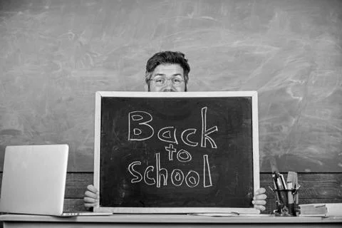 Are you ready study. Prepare for school year. Teacher or school principal Stock Photos