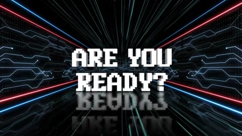 ARE YOU READY Text Animation and Tech Room, on Alpha Channel, Loop Vídeos de archivo 250337465