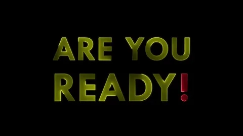 Are You Ready text font with light. Luminous and shimmering haze inside the.. Stock Footage 304190143