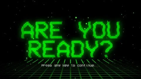 Are you ready text with glitch effect Illustrazione stock