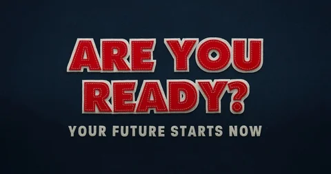 Are you ready. Your future starts now. Stop motion animation with textile look Stock Footage 90440141