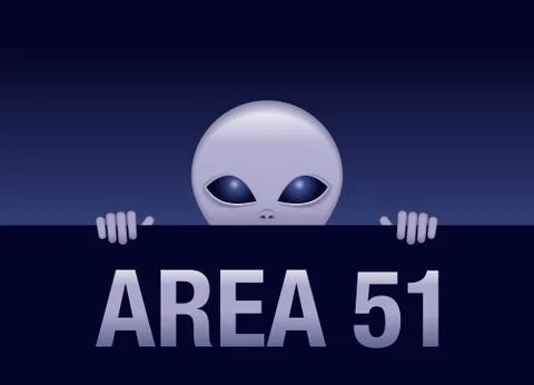 Area 51 funny alien Illustrazione stock
