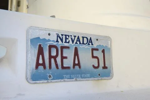 Area 51 Nevada license plate, Norman Island, British Virgin Islands Stock Photos