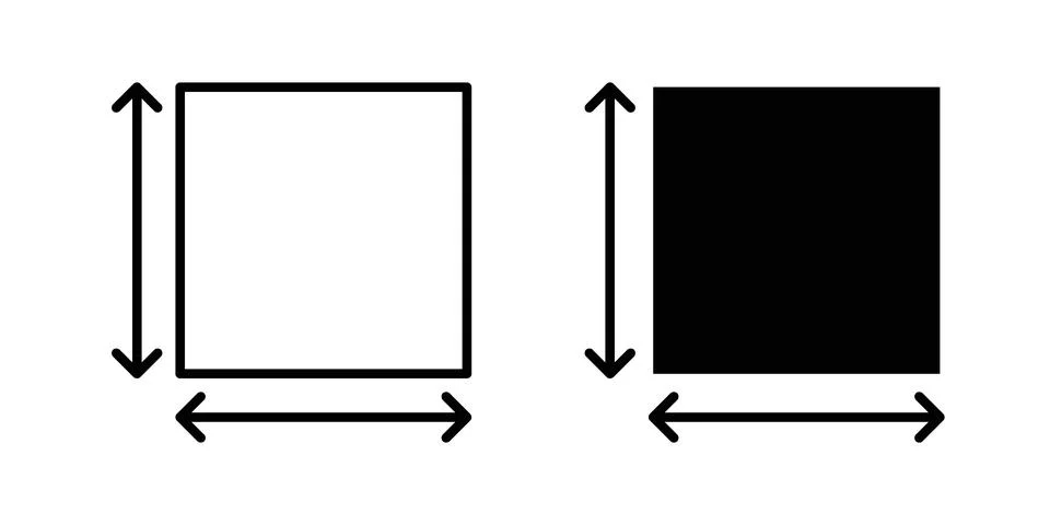 Area and dimension icon for web projects Stock Illustration