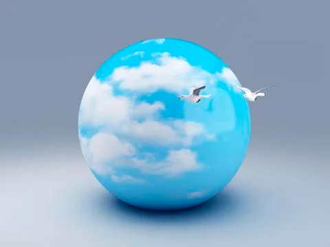 Area of blue sky 3d Stock Illustration