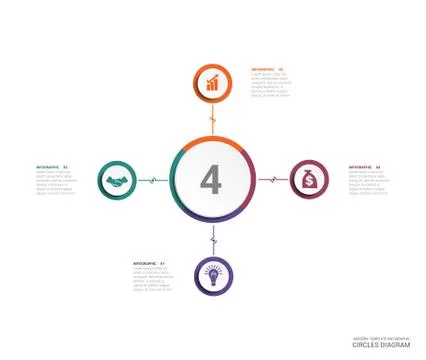 Area chart diagram data Elements For Template infographics 4 position. Illustrazione stock