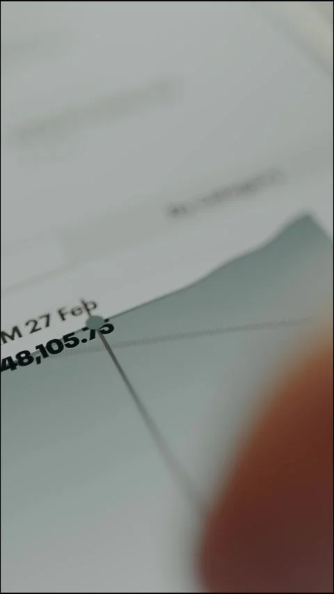 Area chart displays the financial value and a timestamp Stock Footage 330251148