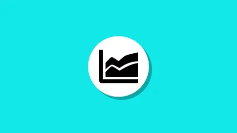 Area chart graph business data analysis growth statistics animated icon on .. Stock Footage 327762776