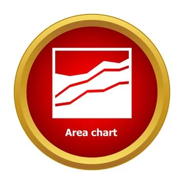 Area chart icon visualizing data growth and business analytics Stock Illustration